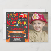Pompier Invitation Anniversaire Fireman Party (Devant)
