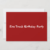 Pompier Moteur de Camion Invitations d'anniversair (Dos)