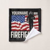 Pompier personnalisé Secourir USA Drapeau Patrioti (Gant de toilette)