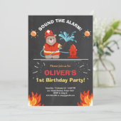 Pompier pompier Anniversaire Invitation Garçon Cha (Debout devant)