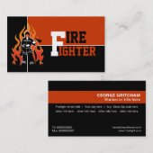 Pompier/pompier attire l'oeil carte de visite (Devant / Derrière)