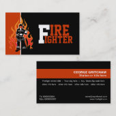 Pompier/pompier attire l'oeil carte de visite (Devant / Derrière)