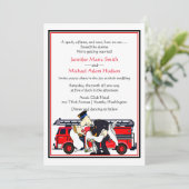 Pompier pompier Faire-part de mariage (Debout devant)