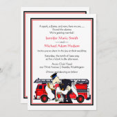 Pompier pompier Faire-part de mariage (Devant / Derrière)