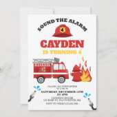 Pompier Pompier Invitation de fête d'anniversaire (Devant)