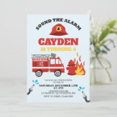 Pompier Pompier Invitation de fête d'anniversaire (Debout devant)