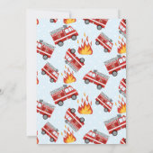 Pompier Pompier Invitation de fête d'anniversaire (Dos)