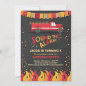 Pompier Pompiers Invitation d'anniversaire Garçon (Devant)