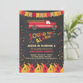 Pompier Pompiers Invitation d'anniversaire Garçon (Debout devant)