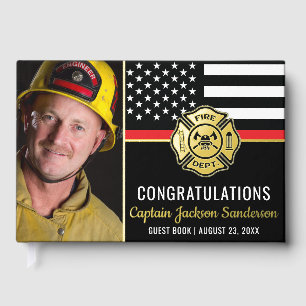 Pompier Retraite Fireman Red Line Drapeau Photo