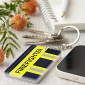 Pompier Symbole Uniforme bleu Porte-clés (Devant droit)