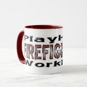 Pompiers - Jouer dur / Travailler dur Mug (Devant gauche)