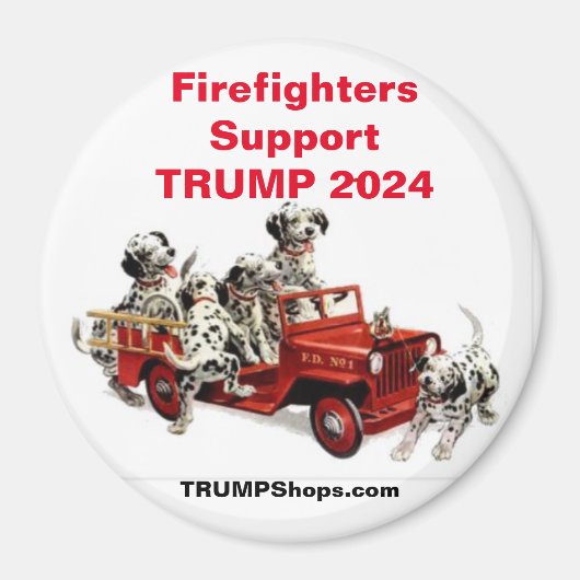 Pompiers Soutien TRUMP 2024 Dalmations aimant (Devant)