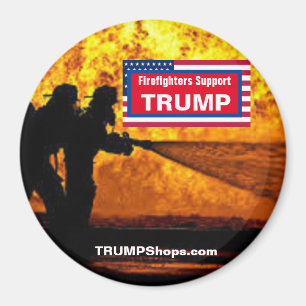 Pompiers Soutien TRUMP flammes patriotiques Magnet