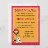 Pompiers Thème Anniversaire de enfant Invitation (Devant)