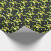 Pompkikkers op pooldots cadeaupapier (Hoek)