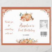 Pompoen 1e verjaardag Chip Bag Wrapper Flyer (Voorkant)