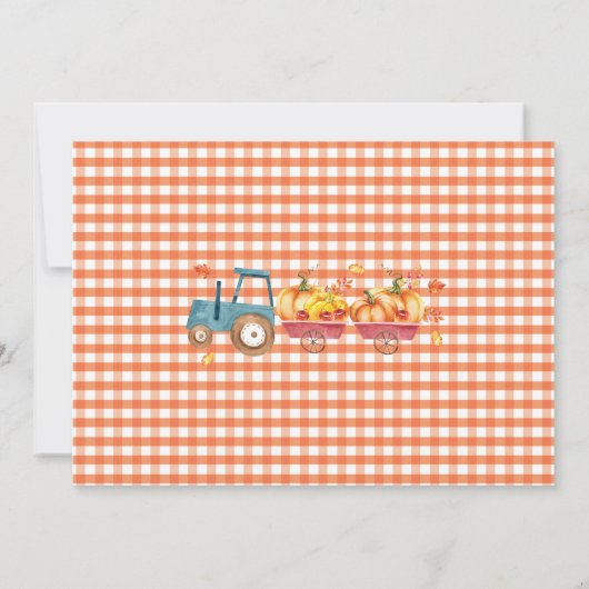 Pompoen 1e verjaardagsfeest Oogst Truck Boy Foto Kaart (Achterkant)