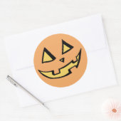 Pompoen #2, Jack O'Lantern Ronde Sticker (Envelop)