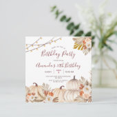 Pompoen 30e verjaardagsfeest Boho Pampas Gras Kaart (Staand voorkant)