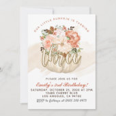 Pompoen 3e verjaardag uitnodiging (Voorkant)