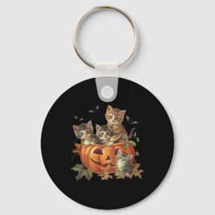Pompoen  90s Cat Retro Halloween Sleutelhanger