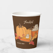 Pompoen Alles Thanksgiving Bruin Papier Cup Papieren Bekers (Voorkant)