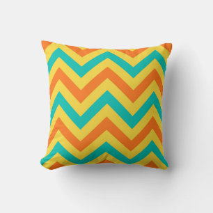 Pompoen, Ananas, Turquoise LG Chevron ZigZag Patro Kussen