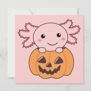 Pompoen Axolotl Liefhebbers Zoete Dieren Voor Hall Kaart