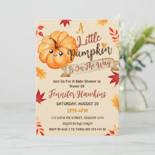 Pompoen Baby Meisje Jongen Herfst Baby shower Kaart