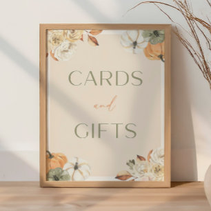 Pompoen Baby shower Kaart en Geschenken Teken Poster