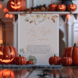 Pompoen Baby shower Late Night Luiers Poster