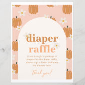Pompoen Baby shower Luier Raffle Sign (Voorkant)