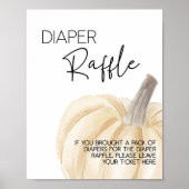 Pompoen Baby shower Luier Raffle Sign Poster (Voorkant)