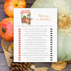Pompoen Baby shower Mama Daddy baby shower spel