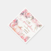Pompoen Baby shower Meisje Roze Bloemen Herfst Pap Servet (Hoek)