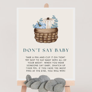 Pompoen Baby shower niet zeggen Baby spel teken Poster