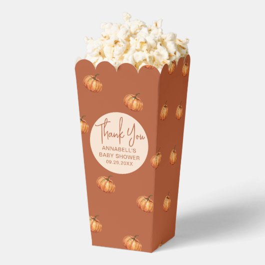 Pompoen Baby shower Popcorn Bedankdoosjes (Popped)