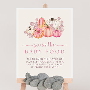 Pompoen Baby shower Raad het Baby Food Game Sign Poster