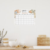Pompoen Baby Shower Raad Verwachte Datum Kalender  Poster (Keuken)