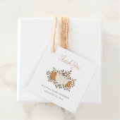 Pompoen Baby shower rustiek Sinaasappel Dank u Bedankjes Labels (In situ)