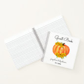Pompoen Baby shower Sinaasappel Wit Gastenboek Notitieboek (Binnen)