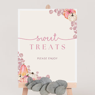 Pompoen Baby shower Sweet Treats Sign Poster