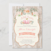 Pompoen Baby shower Uitnodiging Rustieke Pompoen (Voorkant)