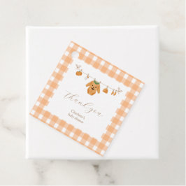 Pompoen Baby shower Vierkant Favoriet Tag Bedankjes Labels