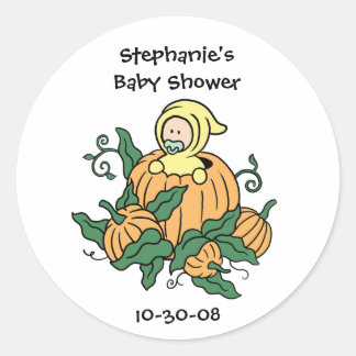 Pompoen Baby Sticker - Baby shower Party Favor