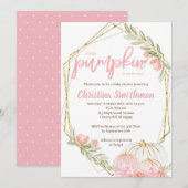 Pompoen babydouche-uitvindingen voor een meisje kaart (Voorkant / Achterkant)