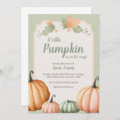 Pompoen babyshower uitnodiging (Voorkant / Achterkant)