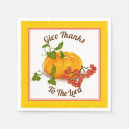 Pompoen, bessen, gele bladeren vallen Thanksgiving Servet