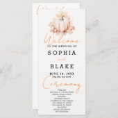 Pompoen & Bladeren Vallen Wit Trouwprogramma (Voorkant / Achterkant)